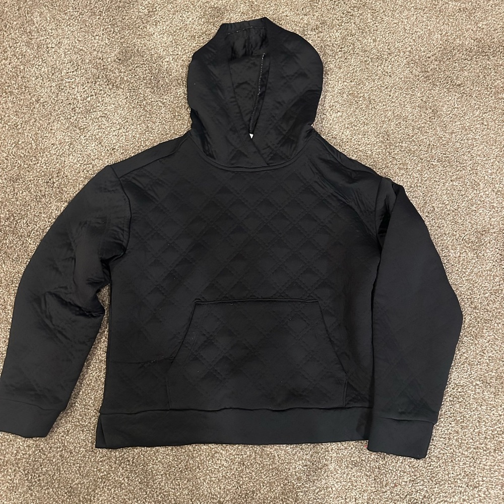 Black Quilted Hoodie